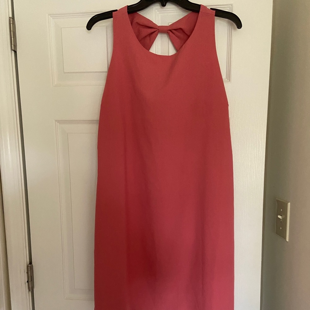 Pink Shift Dress with Bow Back